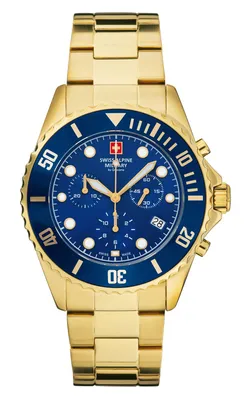 Produktbild von Swiss Alpine Military Herren Uhr Chronograph Analog Quarz 7053.9115SAM Edelstahl