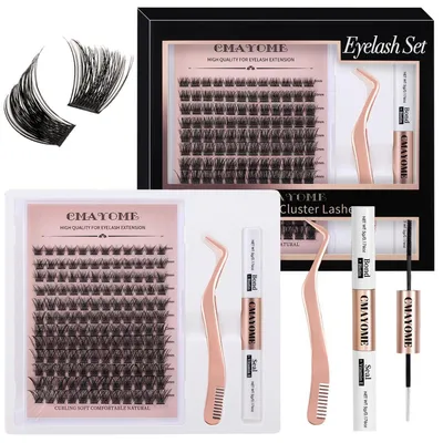 Image de Ensemble de faux cils comprenant 144 pièces, recourbissement C, longueur de 8 à 16 mm, pour filles