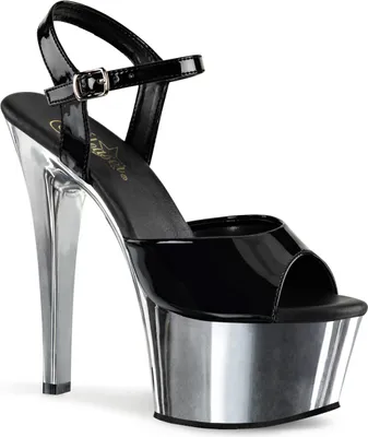 Produktbild von ASPIRE-609 Damen Sandale von Pleaser, Schwarz Silber , EU 40, US 10