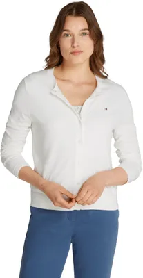 Produktbild von Tommy Hilfiger Damen Cardigan Jersey Stitch Elegant, Weiß (Ecru), XXS