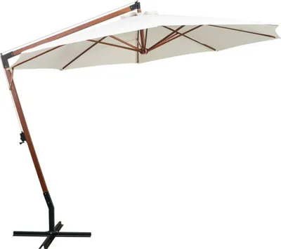Obrázek produktu pro vidaXL Světelný deštník 350 cm dřevěná tyč bílá