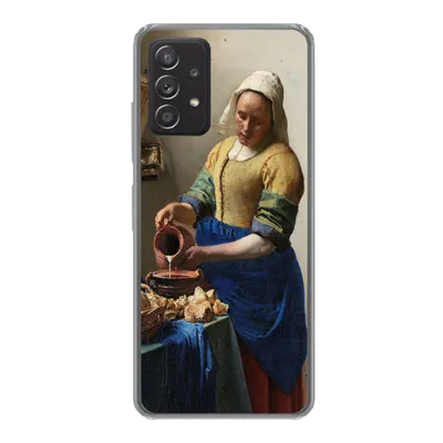 Produktbild von MuchoWow® Handyhülle Schutzhülle Hülle für Samsung galaxy a73 Das Milchmädchen - Gemälde von Johannes Vermeer Silikon Softcase Handy Hülle - Handyhülle