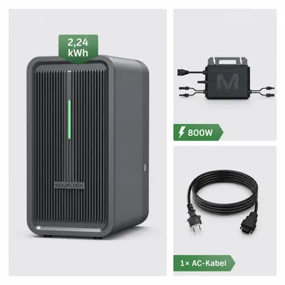 Produktbild von GreenSun Solar Speicher Set – Marstek B2500 + MI800 Mikro-Wechselrichter 800 W