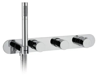Produktbild von Unterputz-Armatur mit Brausehalter, 2 Wege, rund, Chrom