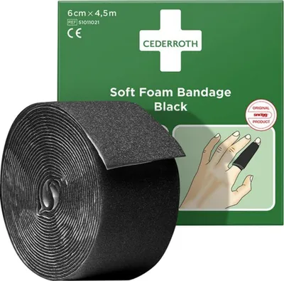 Produktbild von CEDERROTH Schaumbandage 6 cm x 4,5 m, schwarz