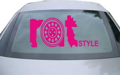 Produktbild von Indigos UG - Aufkleber Heckscheibe & Motorklappe DE6059 - pink - 600x285 mm - Rat style - Auto Scheiben Fenster Heckklappe Tuning Racing JDM - Die cut