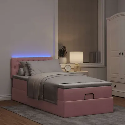 Produktbild von Möbel Glamour Ottoman-Bett mit Matratze Rosa 80x200 cm Samt - Klassische Betten CC7607981