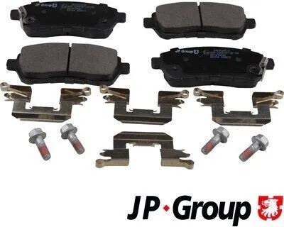 Produktbild von JP GROUP 3863604610 Bremsbeläge Satz Vorne für MAZDA 2 Schrägheck (DE, DH3) für SUZUKI SWIFT IV (FZ, NZ) für DAIHATSU SIRION (M3)