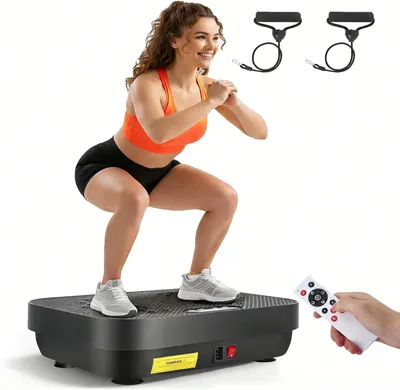 Produktbild von Vibrationsplatte für Fitness – Vibrationsgerät – Ganzkörpertraining – 99 Geschwindigkeitsstufen – Belastbarkeit: 150 kg – Schwarz
