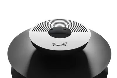Image de Brasero TheFavilla Sina avec anneau & plaque de cuisson/plancha 2-en-1 en acier peint noir pour jardin et terrasse