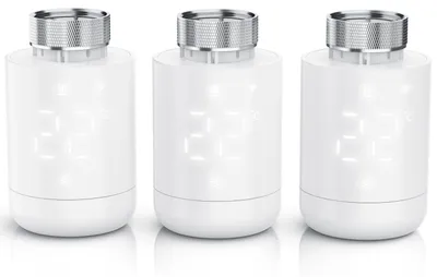 Produktbild von Brandson WLAN-Heizkörperthermostat 3er Set mit App-Steuerung, 7-Tage-Programm, LED-Display, Drehregler, Fenster-Offen-Erkennung, Frostschutz, Heizungsthermostat, 3 Stück, weiß
