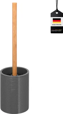 Image de bremermann Brosse WC SEGNO en bambou et plastique | Garniture WC | Brosse WC, grise