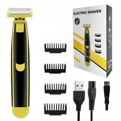 Produktbild von Barttrimmer Herren Elektrisch 3-in-1 Rasierer, Nass & Trocken, USB Akku, Körper-, Kopf- & Gesichtstrimmer, 4 Kämme