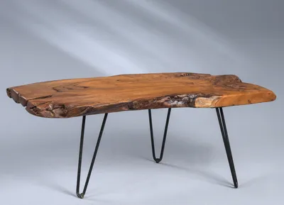 Produktbild von Couchtisch >Tallus< in braun, Teakholz + Metall - 100x40x40cm (LxBxH)