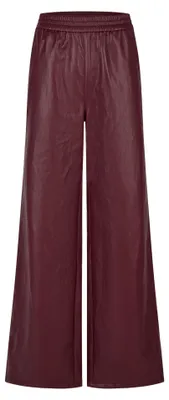 Produktbild von Dunkelrote Kunstlederhose, weit geschnitten, elastischer Gummibund, Größe 46