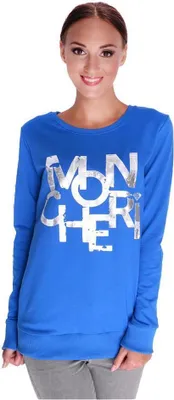 Produktbild von Damen Shirt Bluse Mit Druck; Blau/S/M 36/38