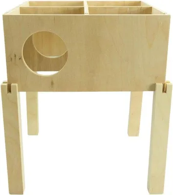 Produktbild von Famanu Set von 4 Holzstelzen für Kleintierunterkünfte (14 cm) - Erhöhung der Bodendeckungshöhe