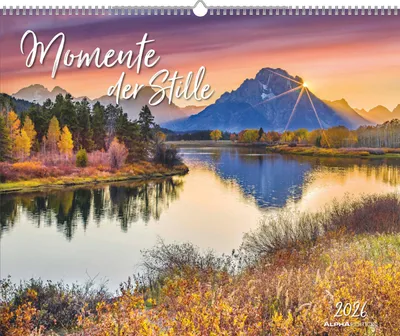 Produktbild von Alpha Edition - Momente der Stille 2026 - Wandkalender 52×42,5 cm mit 12 Naturmotiven & inspirierenden Zitaten, großformatiger Achtsamkeitskalender mit Spiralbindung, ideales Geschenk