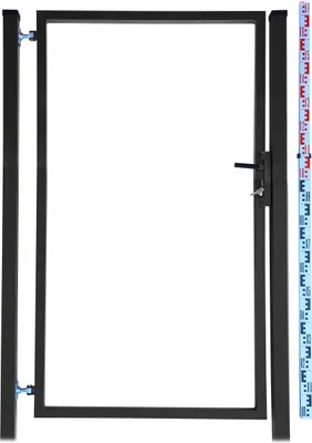 Produktbild von Gartentor - Rahmen für Zaunlatten und Paneele 170 cm Schwarz RAL9005 + PFOSTEN Zaunlatten
