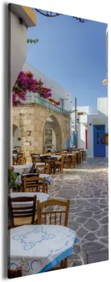 Produktbild von Wallario Premium Leinwandbild Gasse in Griechenland in Größe 60 x 150 cm