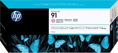 Zdjęcie produktu dla HP Jasnopurpurowy pigmentowy wkład atramentowy 91 DesignJet 775 ml, Drukarki HP DesignJet seria Z6100, Termiczny druk atramentowy, Purpurowy, Biznes, Enterprise, Singapur, 324 mm