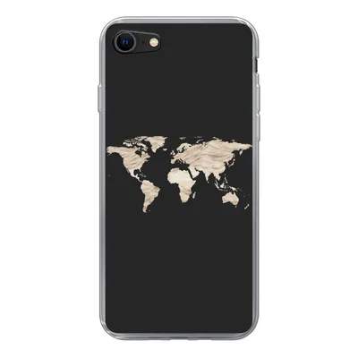 Produktbild von MuchoWow® Handyhülle Schutzhülle Hülle für iPhone 8 Weltkarte - Heu - Braun Silikon Softcase Handy Hülle - Schutzhaube