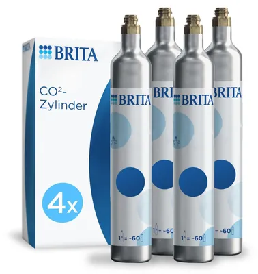 Produktbild von BRITA Universal CO2-Zylinder für Wassersprudler mit Schraubsystem - 4er Pack