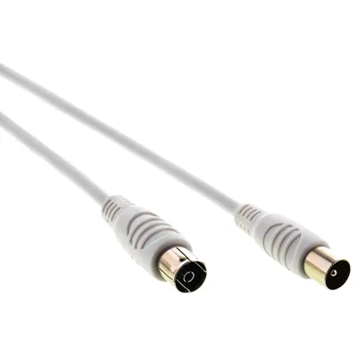 Obrázok produktu pre SENCOR SAV 109-025W Koaxiálny kábel, konektor - zásuvka, plne tienený, dĺžka 2,5 m, biela farba