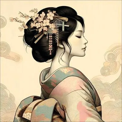 Produktbild von Leinwandbild Geisha VI 40x40 cm