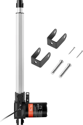 Image de SucceBuy 12 V, 14 pouces Actionneur linéaire haute performance 1320 lbs/6000 N, 0,19 pouce/s Actionneur de mouvement linéaire avec support de montage et protection IP44 pour portes électriques, machines industrielles, navires, fret