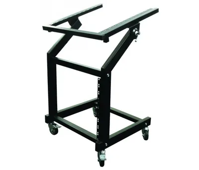Zdjęcie produktu dla Stojak studyjny DJ PA do wzmacniaczy mocy, odtwarzaczy CD 19'/48.3cm z kółkami, czarny