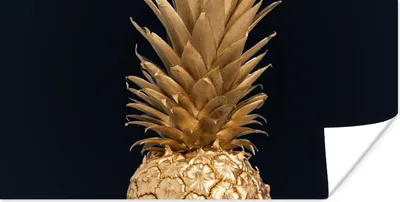 Produktbild von MuchoWow® Poster Ananas - Gold - Farbe - Schwarz - Obst - Luxus 150x75 cm - ohne Rahmen