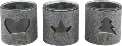Produktbild von Dijk Teelichthalter Glas grau 10,5 x 10,5 x 10 cm