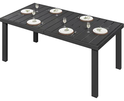 Zdjęcie produktu dla Stół ogrodowy 140 x 90 cm - odporny na warunki atmosferyczne z aluminiową ramą