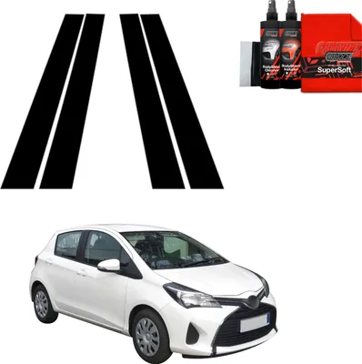 Obrázok produktu pre 4v1 Čierna ochranná fólia Grizz Protector pre stĺpik B – Toyota Yaris (2011–2016)