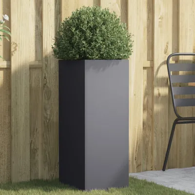 Productafbeelding van Bloempot Antraciet van Koudgewalst Staal 32x29x75cm