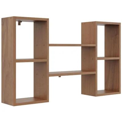 Produktbild von Wandregal Nussbaum – modernes Regal zur Wandmontage, elegantes Hängeregal aus Holzdekor für Bücher & Deko, 102 cm breit