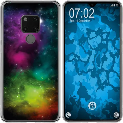 Produktbild von PhoneNatic Case kompatibel mit Huawei Mate 20 Silikon-Hülle Space Starfield M7