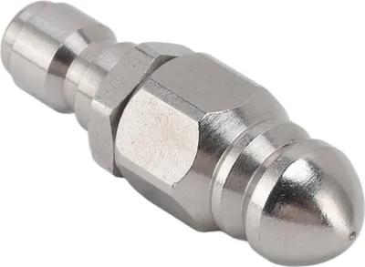 Zdjęcie produktu dla G1/4 cala Wysokociśnieniowa spryskiwacz ze stali nierdzewnej do czyszczenia rur kanalizacyjnych Dysza natryskowa z szybkozłączką do węża spustowego