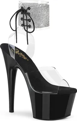 Produktbild von ADORE-791-2RS Damen Sandale von Pleaser, Transparent Schwarz , EU 40, US 10