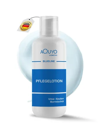 Produktbild von Blueline Creme Lotion zur Hautpilz, Fußpilz, Ekzem oder Neurodermitis Behandlung (500ml Spender) | Körperlotion für trockene und juckende Haut | Bodylotion bei Schuppenflechte, Hautrötungen oder Dermatitis | Pflegelotion Hautlotion Psoriasis Hautausschlag