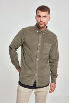 Immagine prodotto di Urban Classics - Camicia di velluto a coste oliva - M