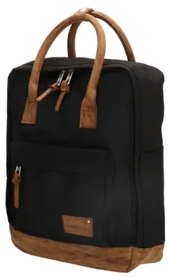 Produktbild von Kleiner Herren Damen Rucksack Kurierrucksack Laptop Tablet Fach Schule Uni Arbeit Schwarz