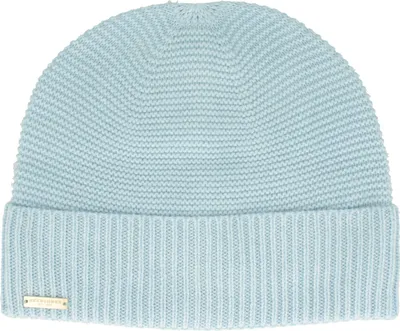 Seeberger Beanie mit Rippstrick-Umschlag in blau
