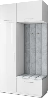 Produktbild von Masseno Garderobe-Set REMA 120/240/60 cm Modern Garderobenschrank Weiß