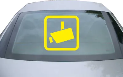 Produktbild von Indigos UG - Aufkleber Heckscheibe & Motorklappe DE2325 - gelb - 600x600 mm - Videoüberwacht - Auto Scheiben Fenster Heckklappe Tuning Racing JDM - Die cut