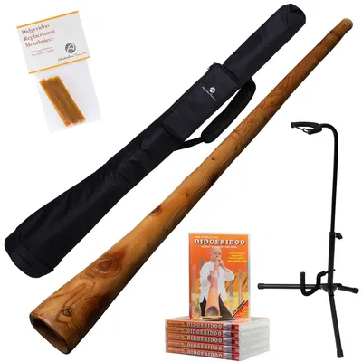 Produktbild von Mahagoni Didgeridoo 147cm – Inklusive DVD, Tasche, Bienenwachs & Ständer