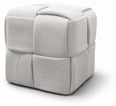 Produktbild von Sitzhocker CUBETTO Weiß aus Cord mit geflochtener Form