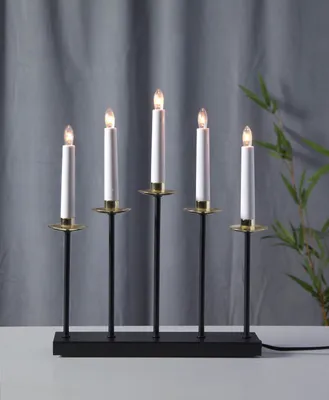 Image de Lustre 'Greta', 5 flammes, noir/laiton