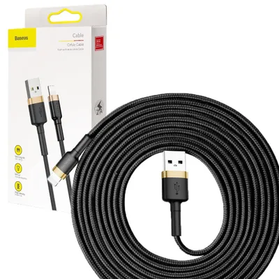 Zdjęcie produktu dla Baseus CALKLF-RV1 kabel Lightning 3 m złoty, czarny